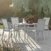 Bramblecrest Sofia Round Table with 4 Armchairs, Parasol & Base Set - Grey