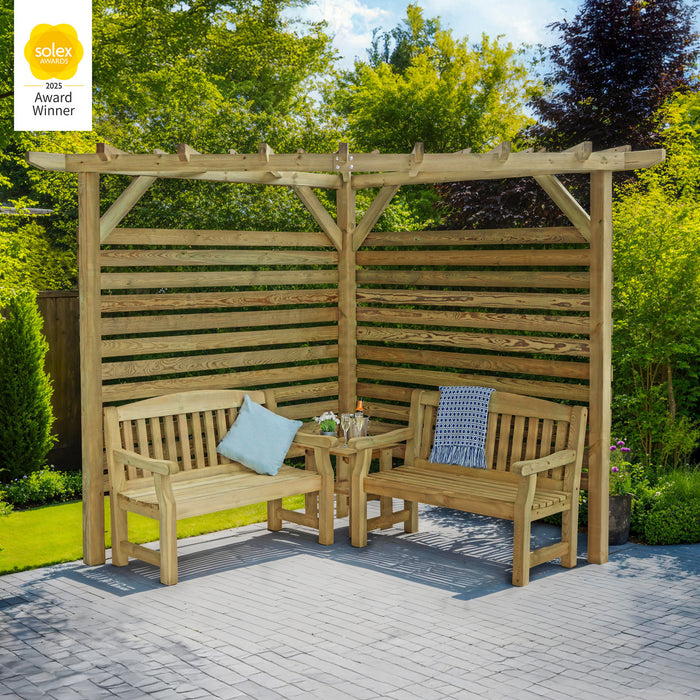 Ludlow Corner Pergola with backboards