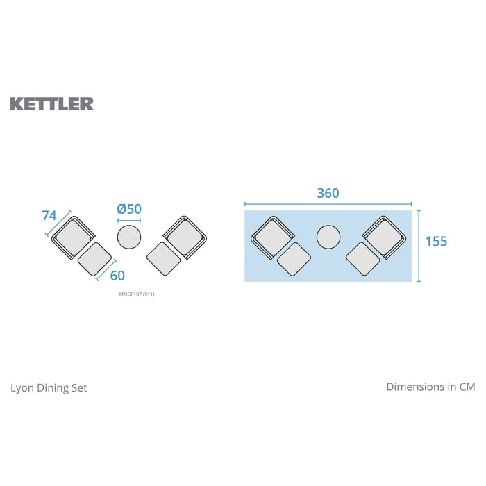 Kettler Menos Lyon Duo Lounge Set (Ex-Display)