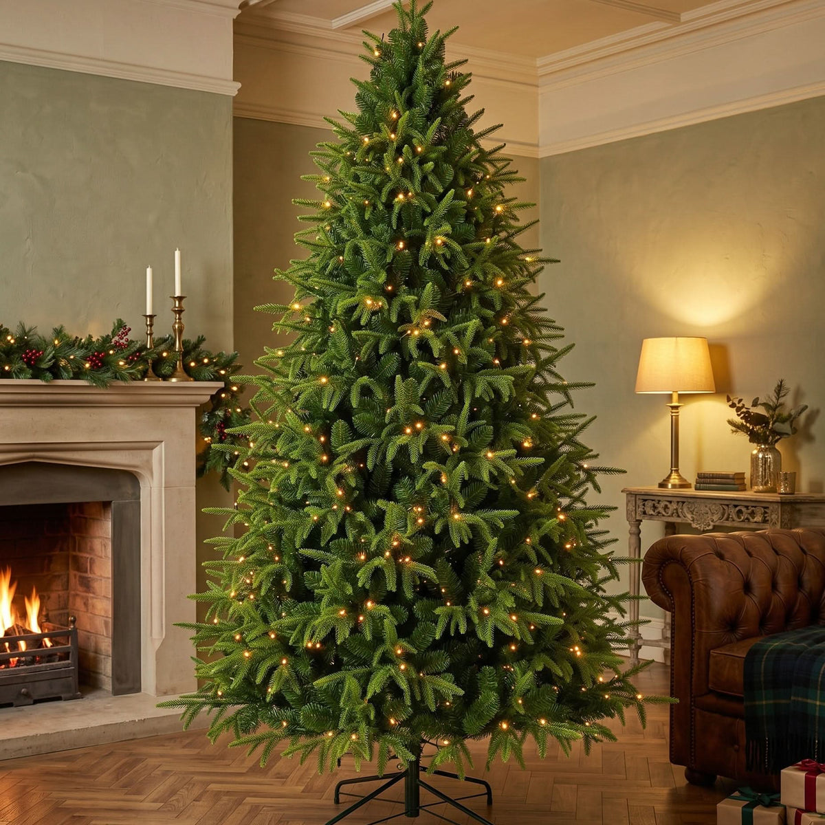 Bosk North Ridge Fir 7.5ft Pre-Lit Christmas Tree – 500 Warm White 5mm LEDs, 8 Function Soft Touch Tips