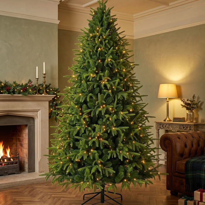 Bosk North Ridge Fir 7.5ft Pre-Lit Christmas Tree – 500 Warm White 5mm LEDs, 8 Function Soft Touch Tips
