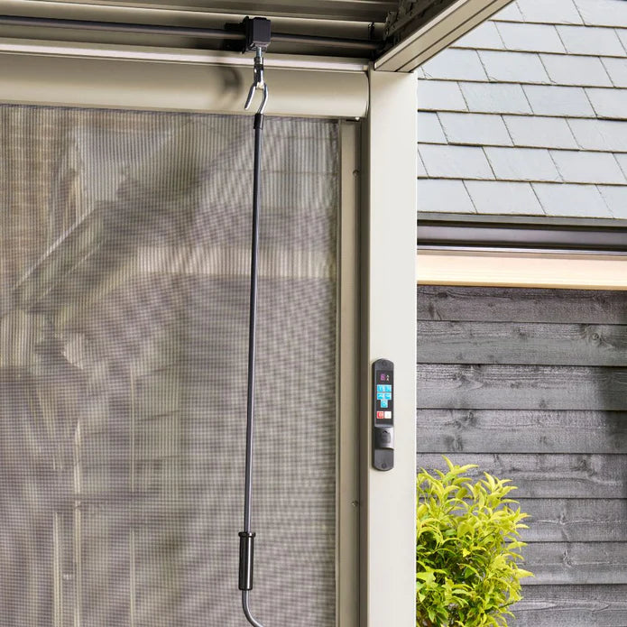 Norfolk Leisure Royce Cube Beige 4m x 3m Aluminium Pergola with Solar LED