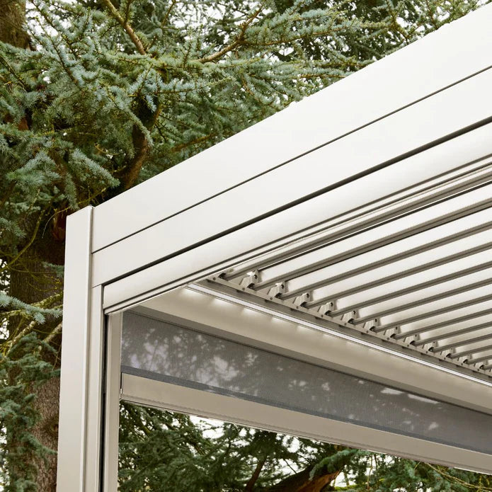 Norfolk Leisure Royce Cube Beige 4m x 3m Aluminium Pergola with Solar LED