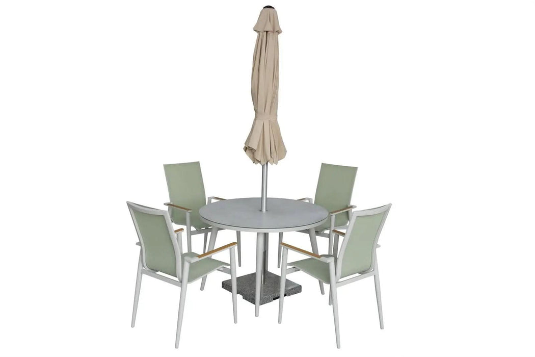 Bramblecrest Sofia 4 Seater Complete Dining Set in Green