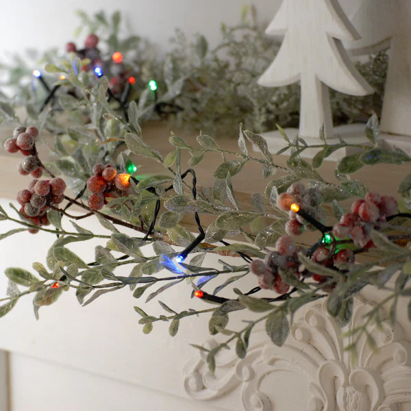 Festive 100 battery operated LED timer lights (3 colour variants)