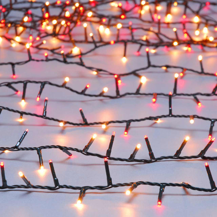 Festive Compact LED Lights Red/Warm White 1000