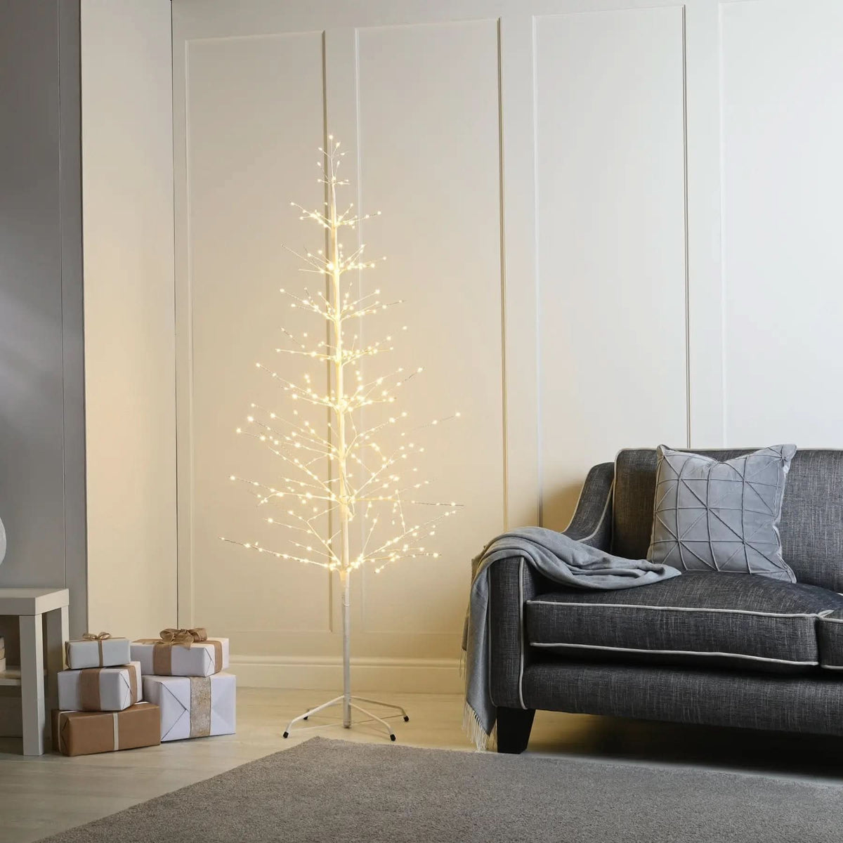 120cm lit mini xmas microdot tree - white