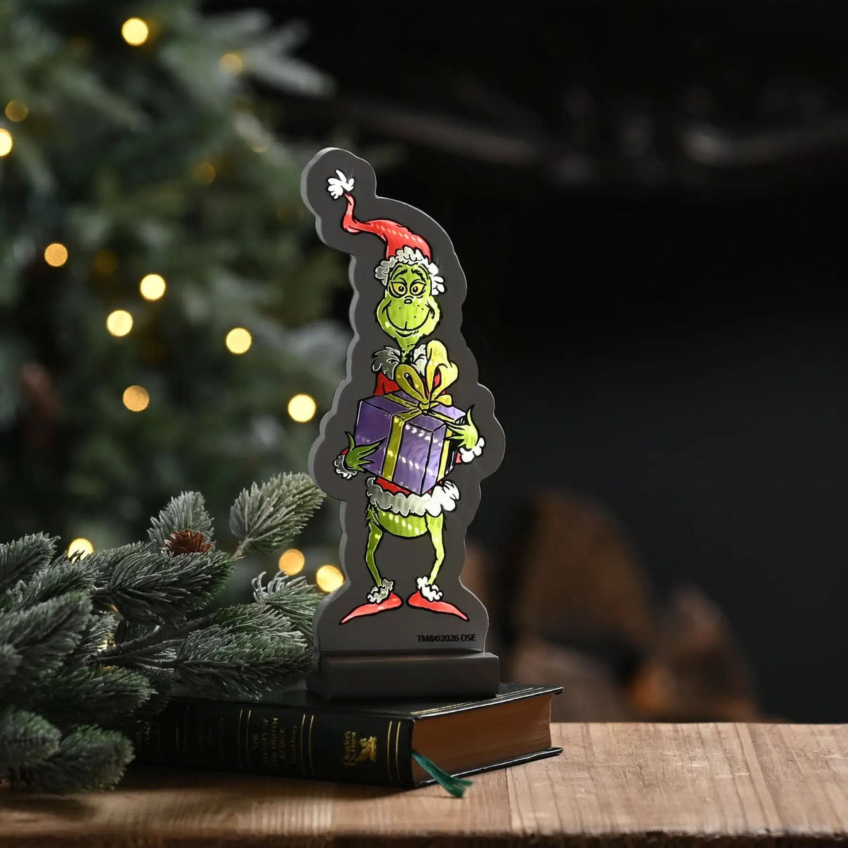 Festive Infinity Grinch with Present - Three Sizes