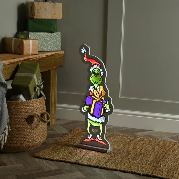 Festive Infinity Grinch with Present - Three Sizes