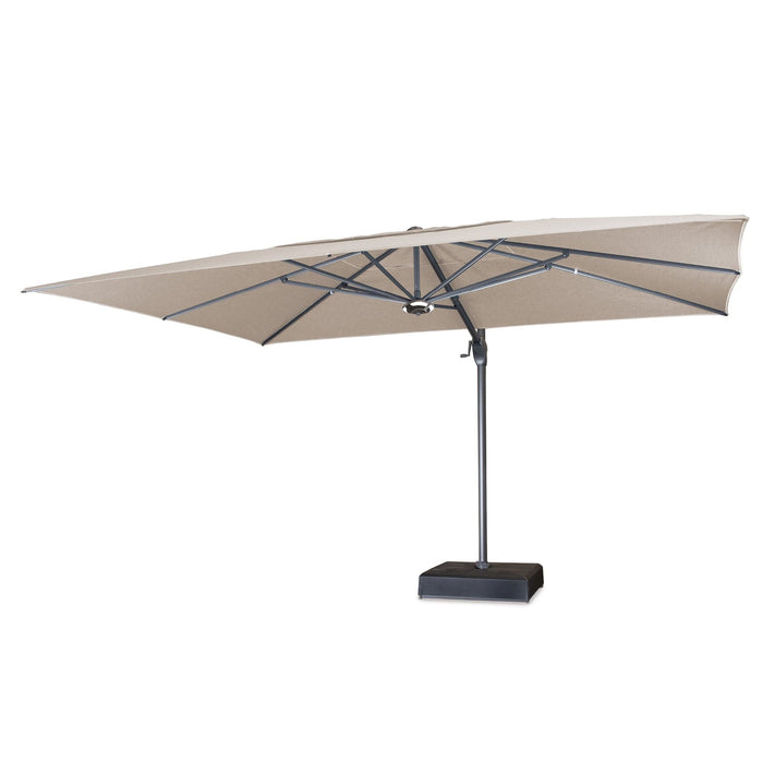 Kettler 4x3m Large Free Arm Garden Parasol with Stone Canopy