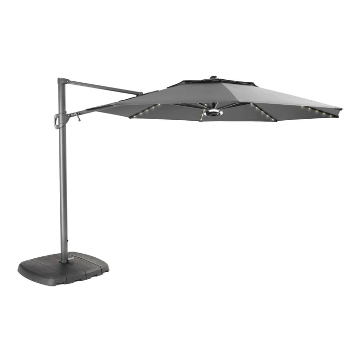 Kettler 3.3m Free Arm Parasol, LED lights & Bluetooth Speaker (2 colours)