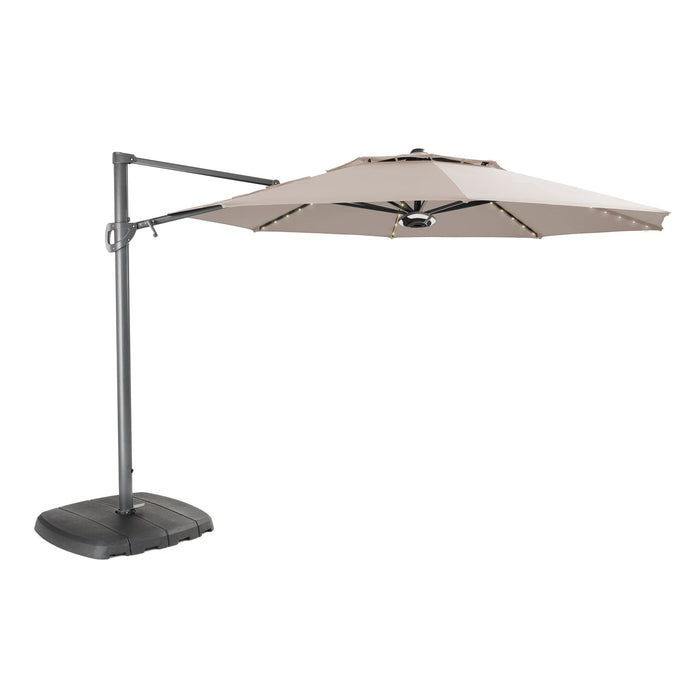 Kettler 3.3m Free Arm Parasol, LED lights & Bluetooth Speaker (2 colours)