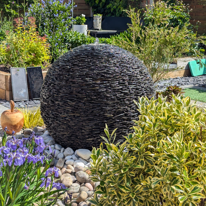 Slate Ball Water Feature with Complete Kit (Sizes 400mm up to 900mm)