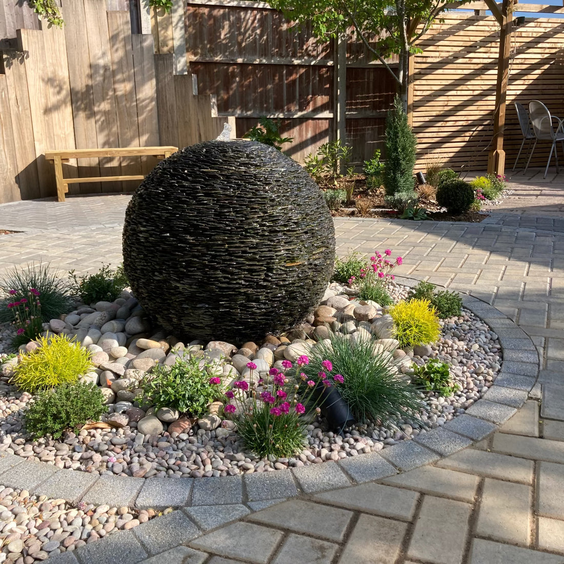 Slate Ball Water Feature with Complete Kit (Sizes 400mm up to 900mm)