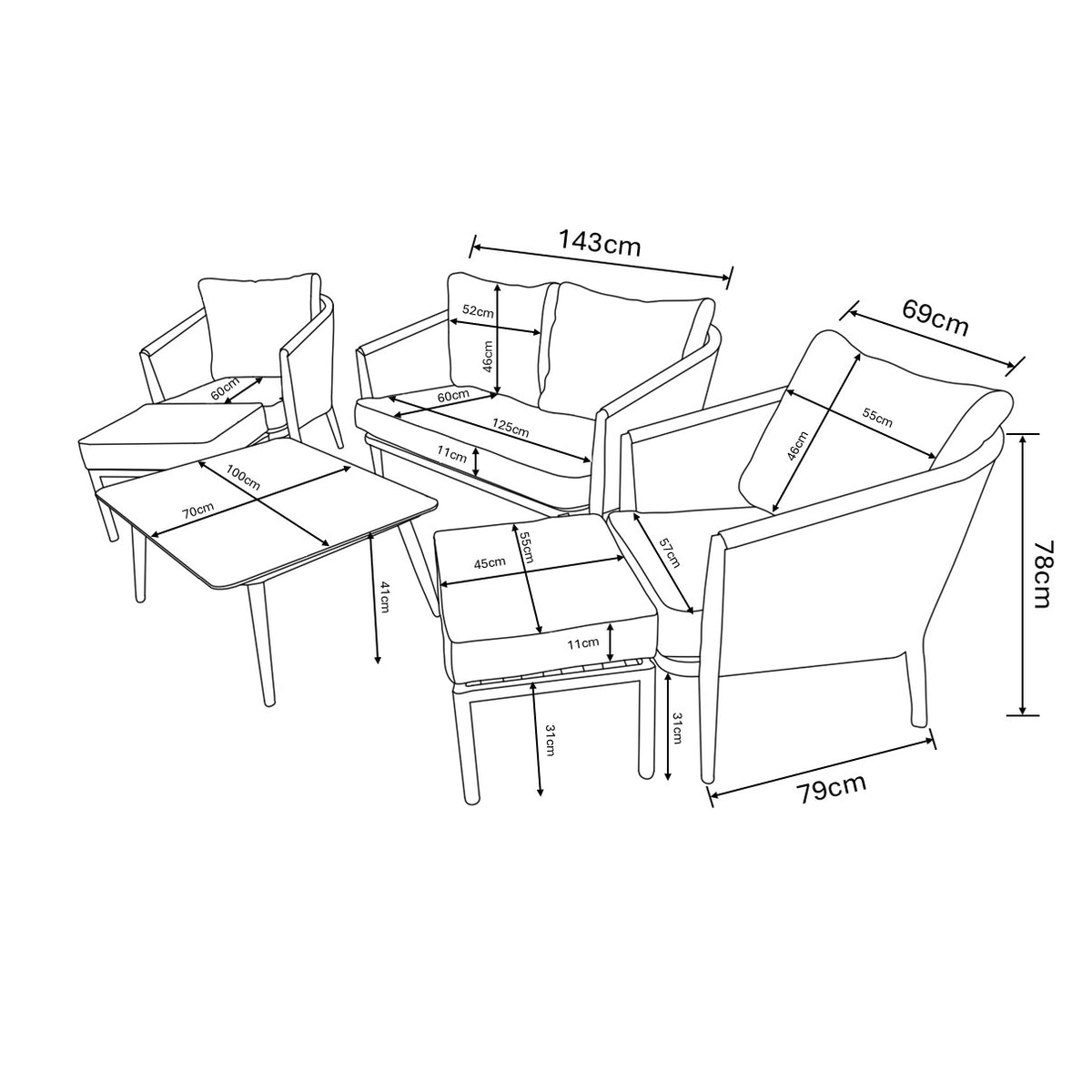 Hartman Portico 2 Seater Lounge Set Ireland & UK