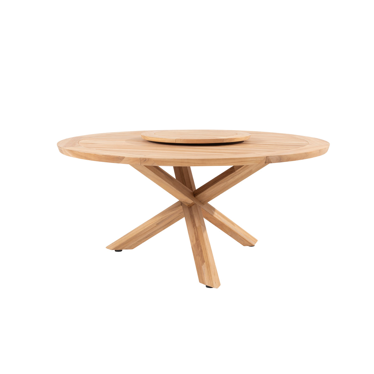 Prado 6 Seat Dining Set with lazy susan & Barista Stacking Chairs (Display Model)