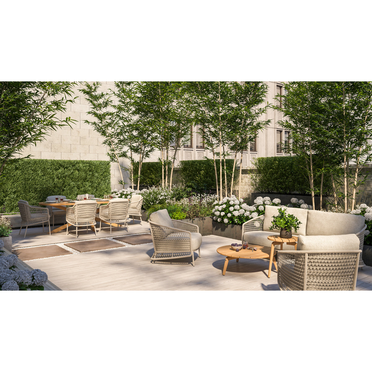 Puccini Garden Dining Set with Prado Ellipse Table