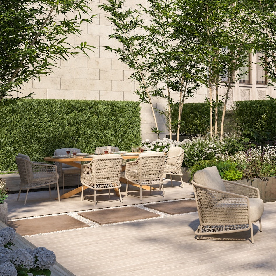Puccini Garden Dining Set with Prado Ellipse Table