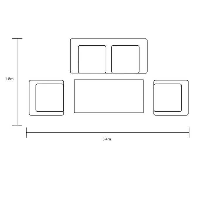 Hartman Alora 2 Seater Lounge Set in Sage Green