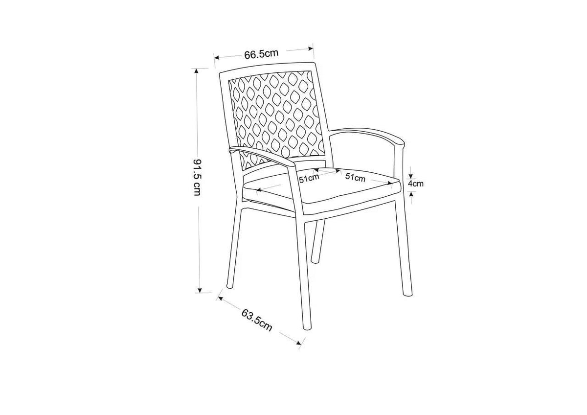 Hartman Avebury 6 Seat Oval Set in Crimini chair dimensions