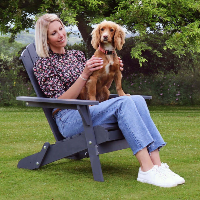 Zest JASMINE FOLDING CHAIR - Dark Grey & Light Grey (ex-display)