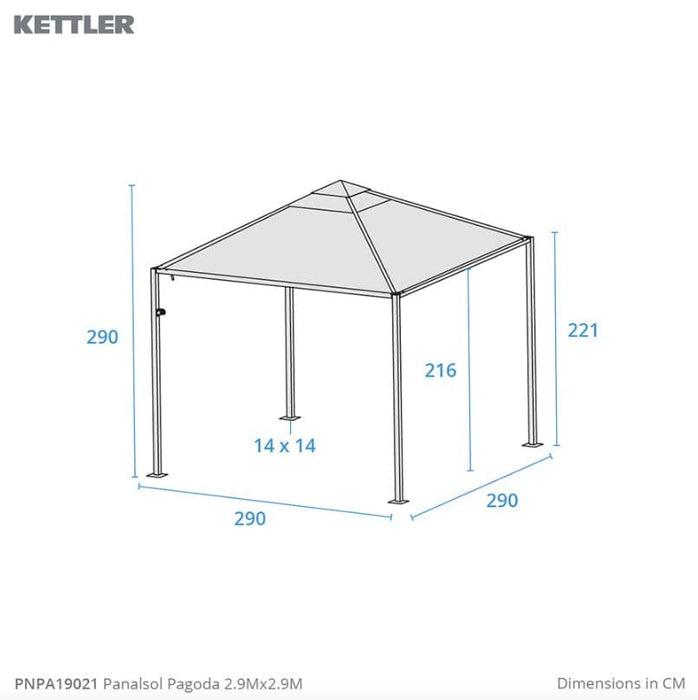 Kettler Pagoda Panalsol 3m x 3m