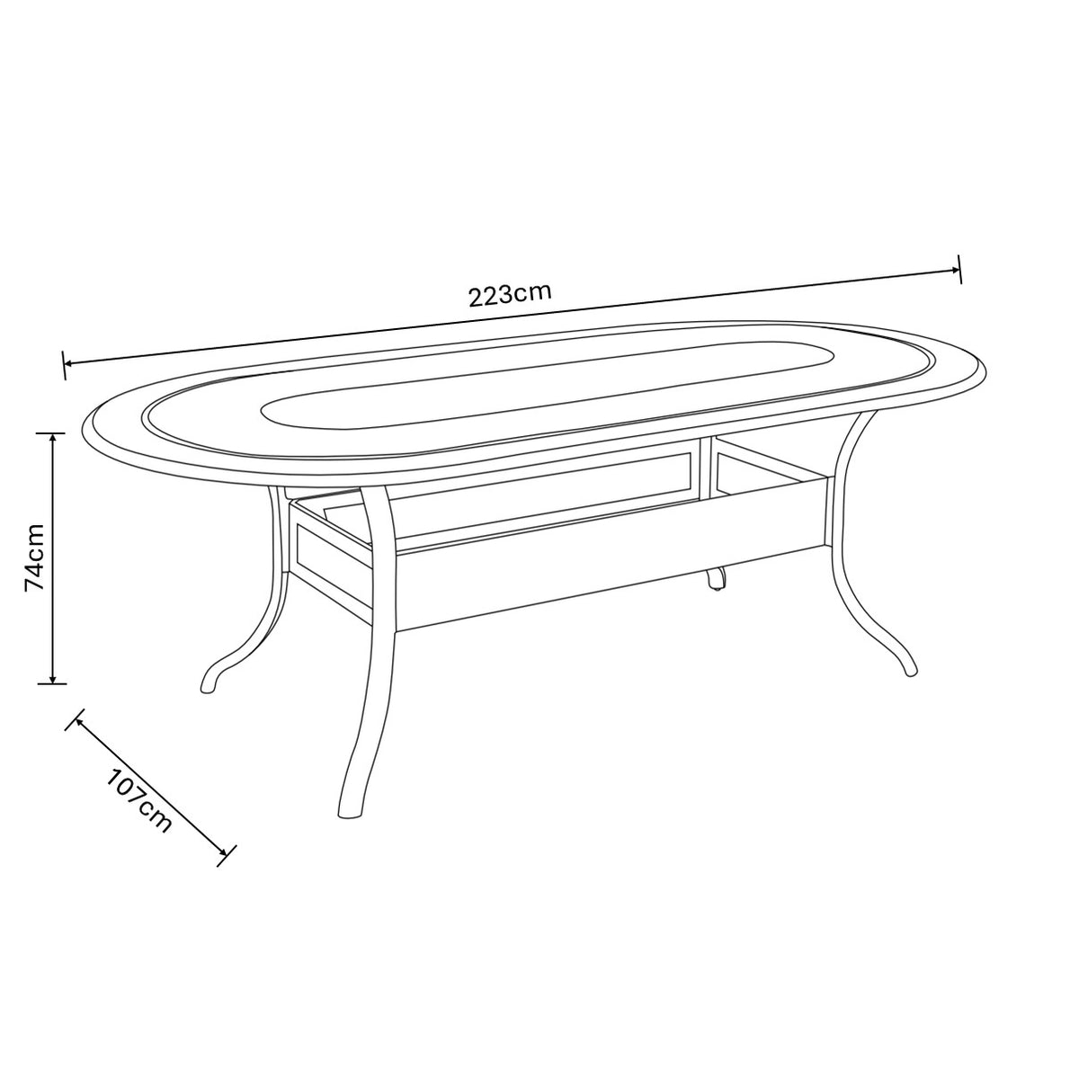 Hartman Capri Oval 6 Seat Dining Set in Antique Grey