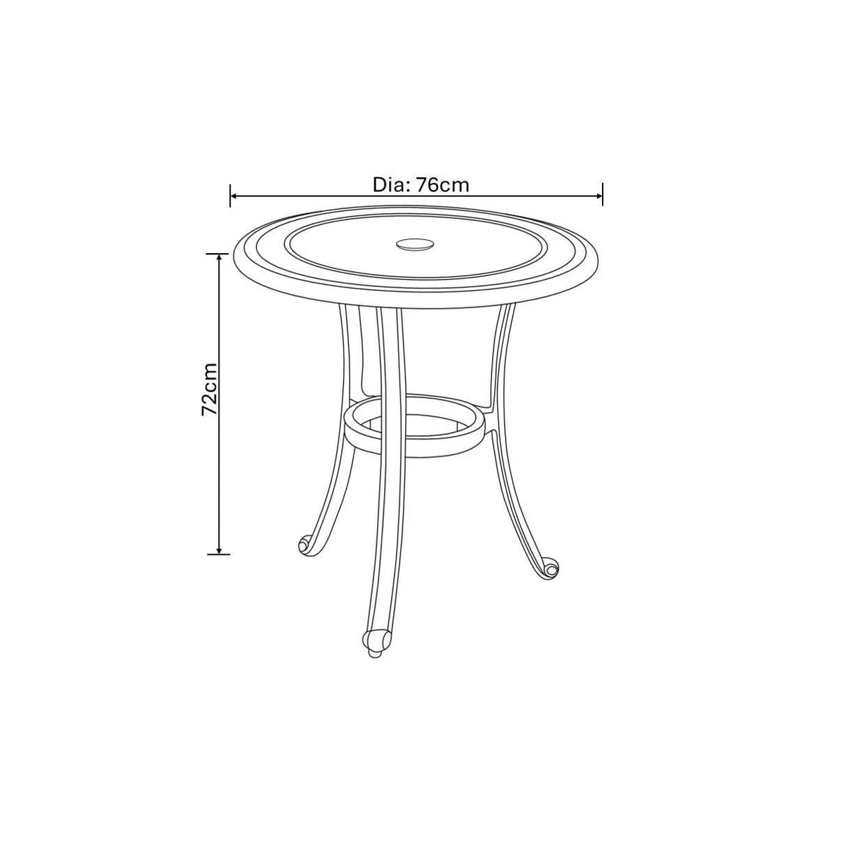 Hartman Capri Bistro Set in Antique Grey