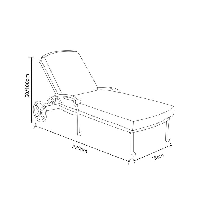 Hartman Capri Sun Lounger in Antique Grey