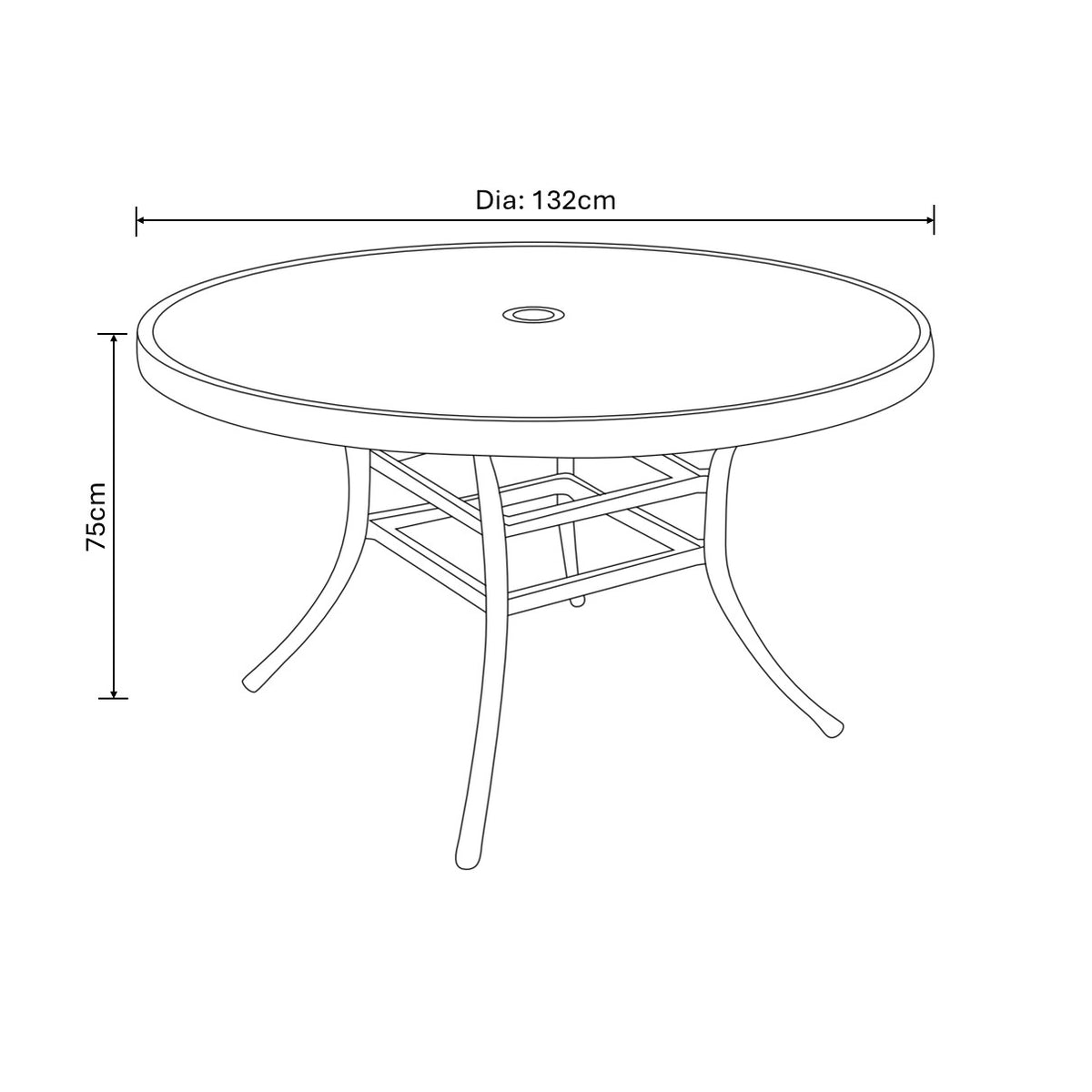 Hartman - Berkeley Round 6 Seat Dining Set in Bronze