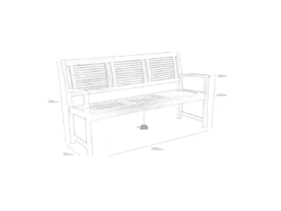 Alexander Rose Lakeside Acacia Bench 5ft