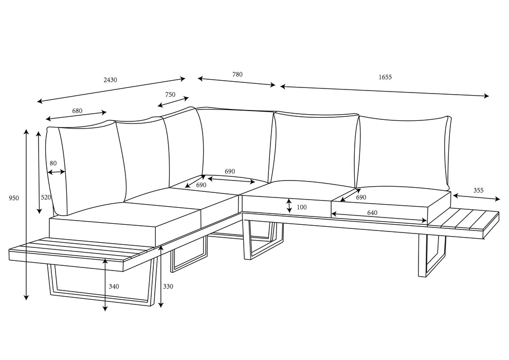 Hartman Sonas Square Corner Platform Set (ex-display)