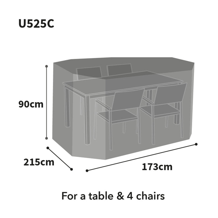 Bosmere Ultimate Protector Rectangular Patio Set Cover 4 Seat S in Charcoal