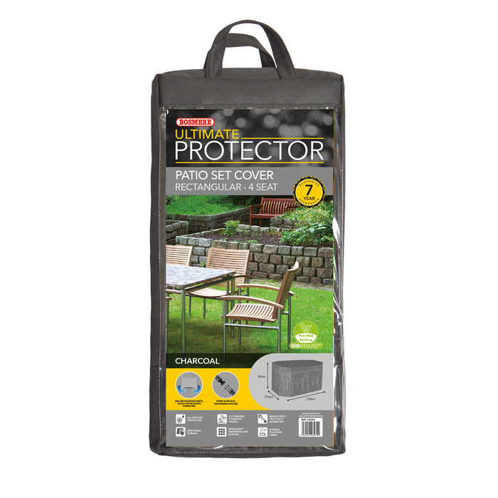 Bosmere Ultimate Protector Rectangular Patio Set Cover 4 Seat S in Charcoal