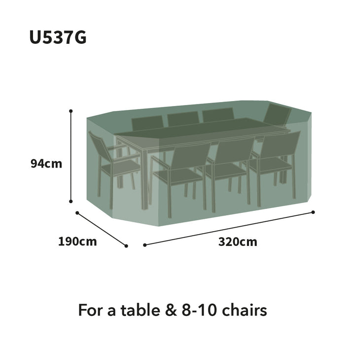 Bosmere Ultimate Protector Rectangular Patio Set Cover 8 to 10 Seat XL in Green