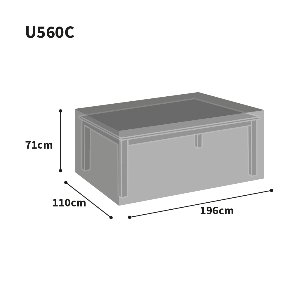 Bosmere Ultimate Protector Rectangular Patio Set Cover 6 Seat M in Charcoal