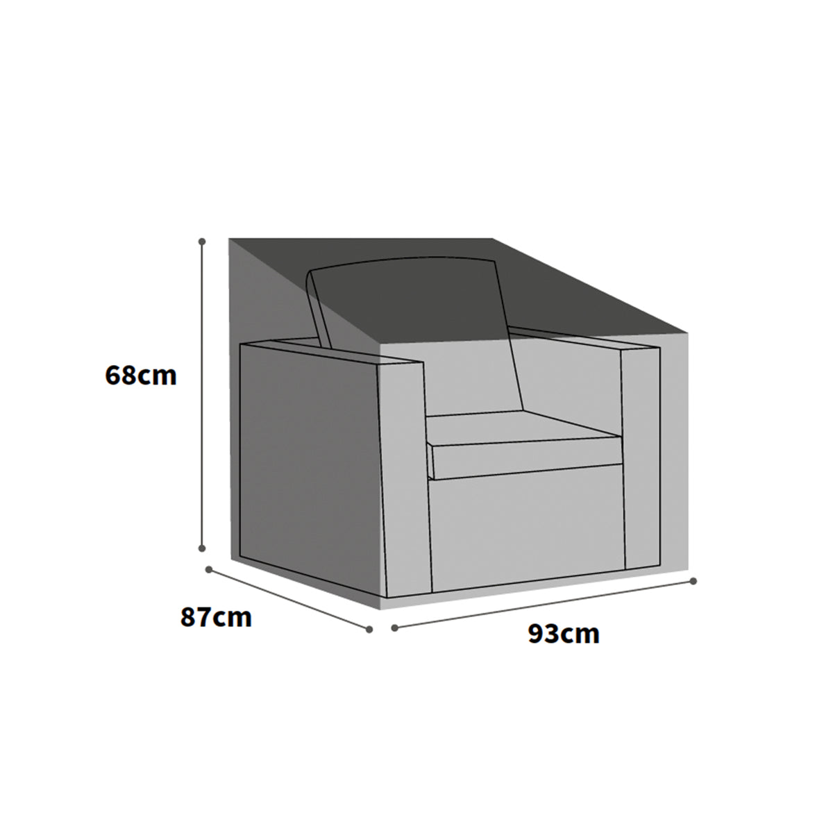 Bosmere Ultimate Protector Modular Armchair Cover M, Charcoal