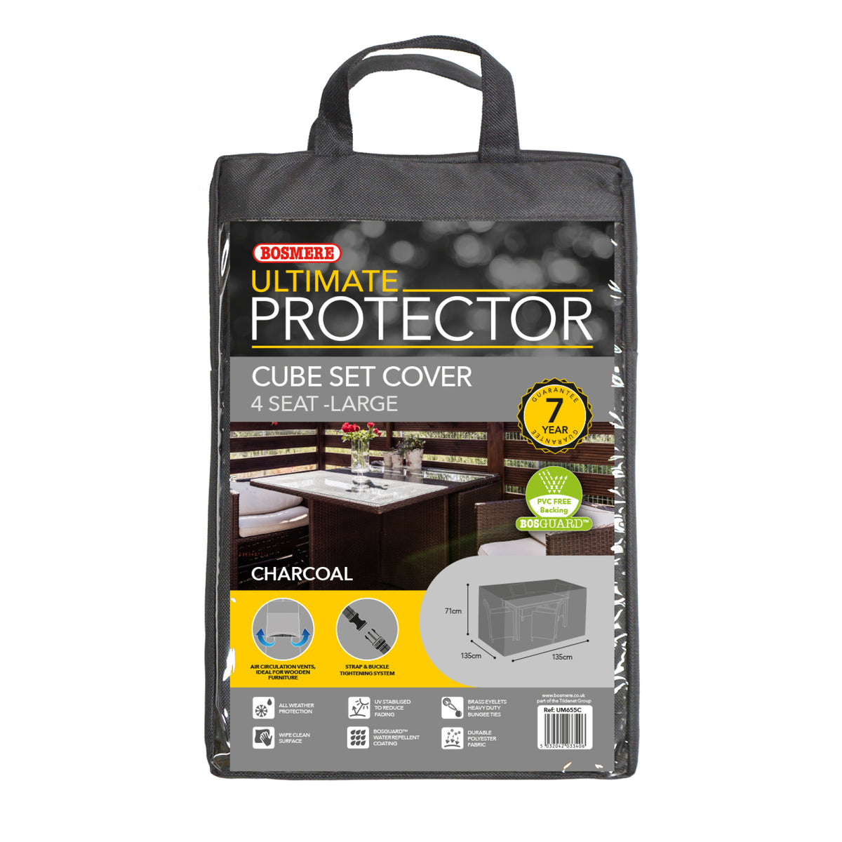 Bosmere Ultimate Protector Modular Cube 4 Seat Set Cover S, Charcoal