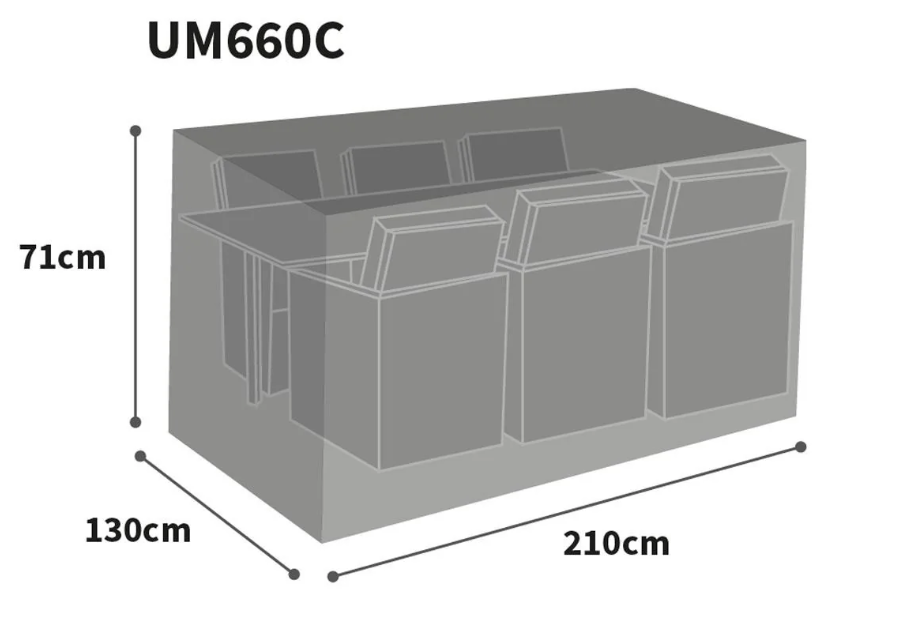 Bosmere Ultimate Protector Modular Cube Set Cover, 6 Seater Rectangular, Charcoal, UM660C
