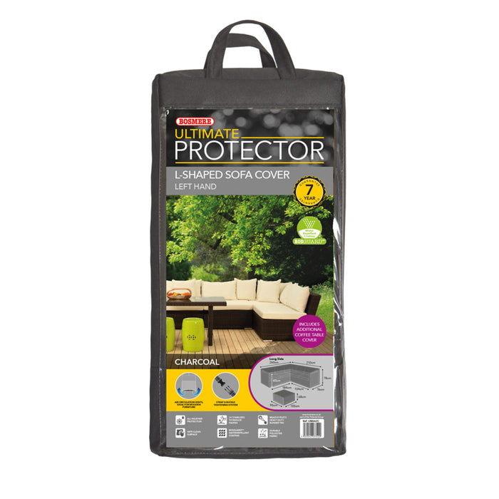 Bosmere Ultimate Protector Modular L Shaped Dining Set Cover,Left Side Long, Charcoal