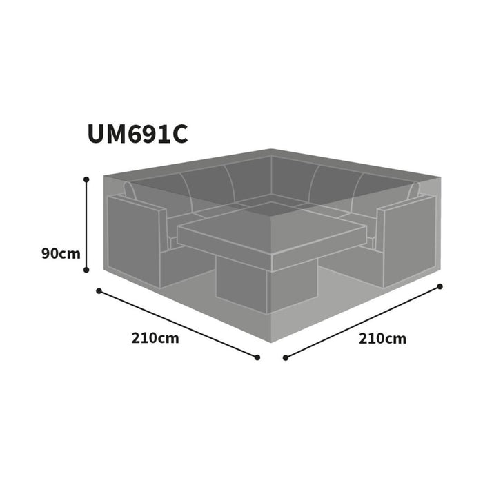 Bosmere Ultimate Protector Modular Square Sofa Dining Set Cover, Charcoal S