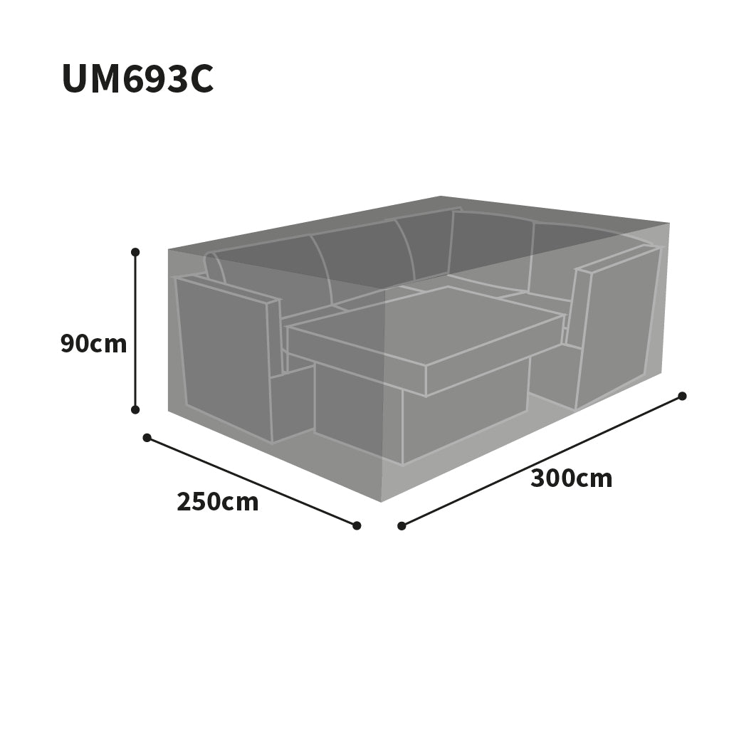 Bosmere Ultimate Protector Modular Rectangle Sofa Dining Set Cover, Charcoal L, UM693C