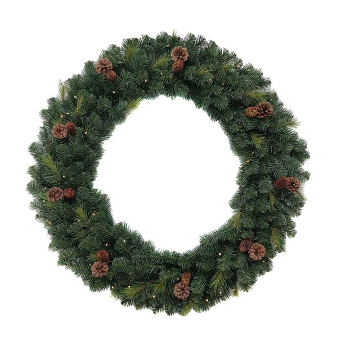 BOSK VERMONT PINE - 42" Wreath with 250 Warm White LED 5mm bulbs and NEW 8 Function