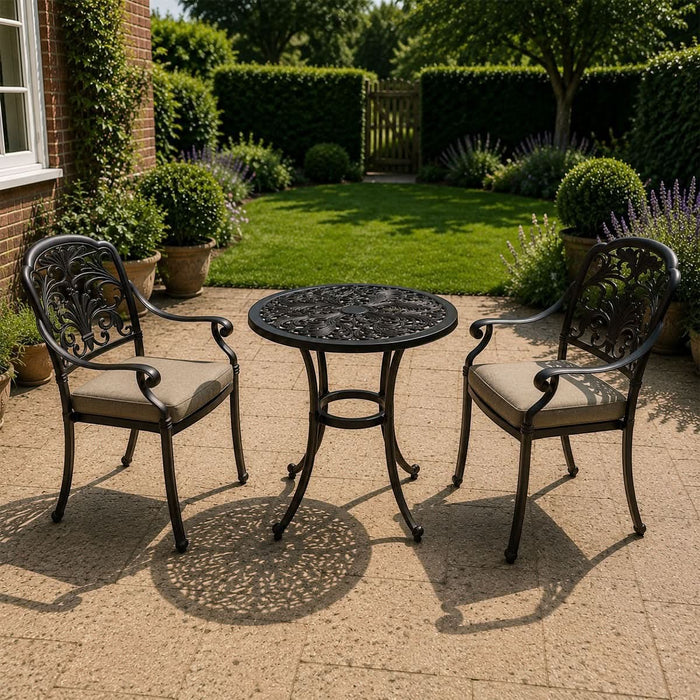 Bramblecrest Venice 2 Seater Aluminium Garden Furniture Bistro Set