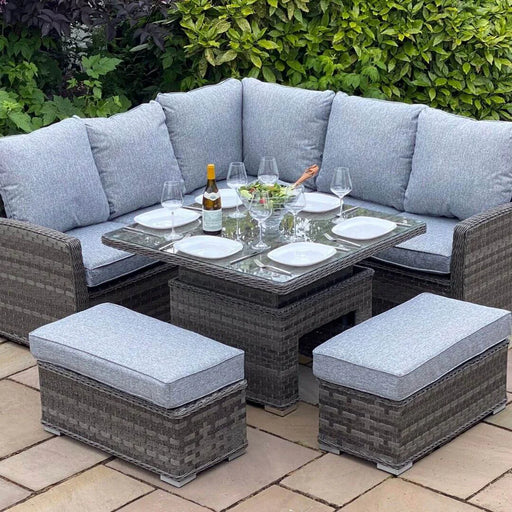 Amalfi Casual Dining Corner Set with high/low table 