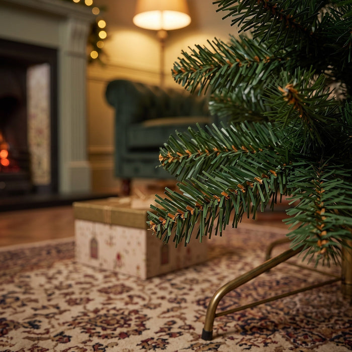 WOODLAND PENCIL SLIM SPRUCE - 7ft Tree with 180 Warm White LED 5mm bulbs and NEW 8 Function