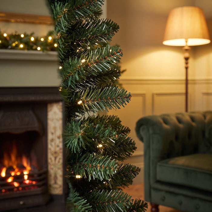 WOODLAND PENCIL SLIM SPRUCE - 7ft Tree with 180 Warm White LED 5mm bulbs and NEW 8 Function
