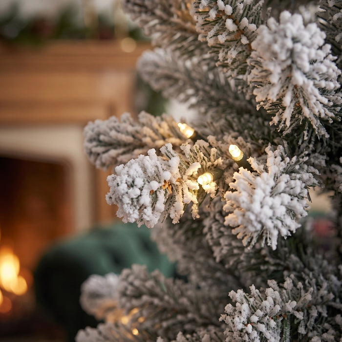 BOSK Frosted Woodland Pencil Slim Spruce – 7ft Pre-Lit Tree