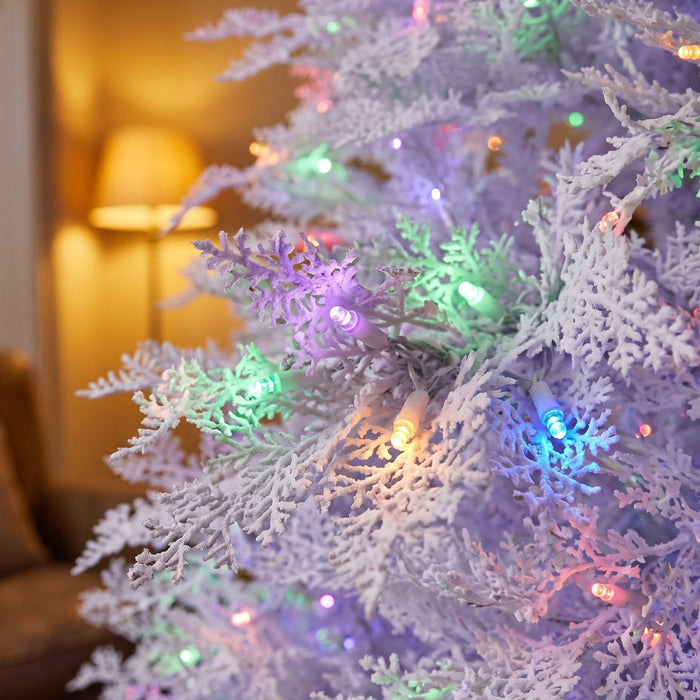 BOSK WINTERLACE – 7.5ft White Christmas Tree with 600 Colour Switch LEDs