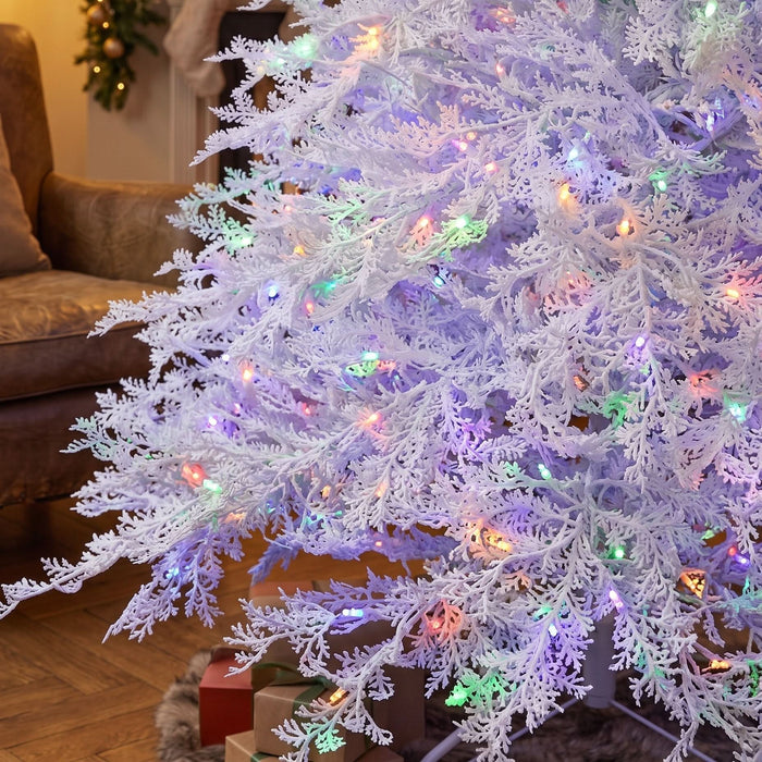 BOSK WINTERLACE – 7.5ft White Christmas Tree with 600 Colour Switch LEDs